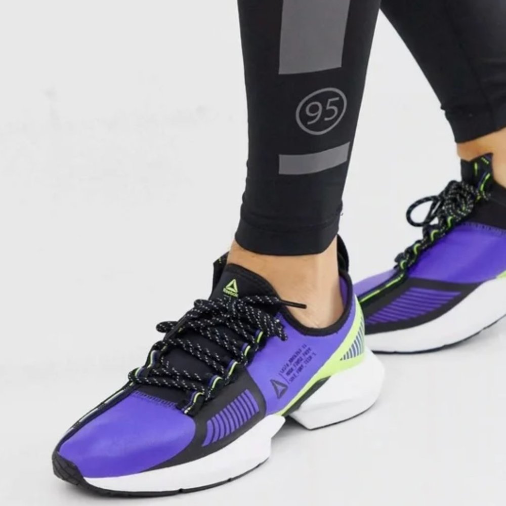 NWOT Reebok Sole Fury TS Cross Trainer Purple Black Neon Lime Running Shoes